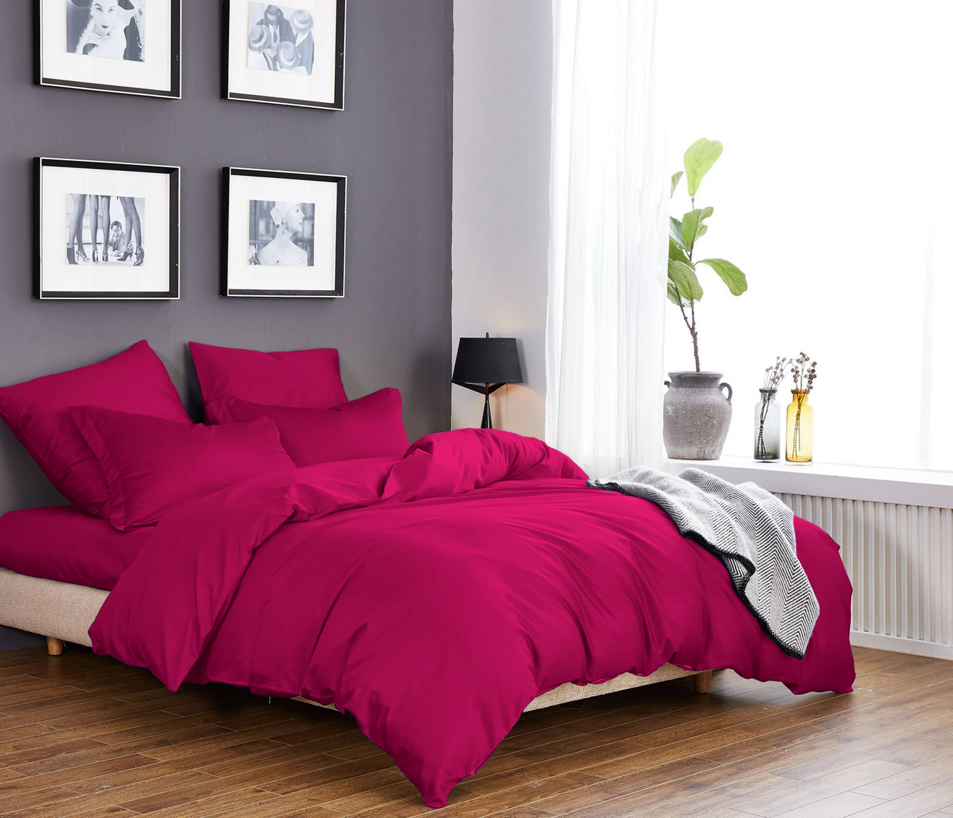 

Постельное белье CottonTwill Сатин Однотонный сатин Семейный Ярко-розовый 2 х 145х215 см ( FB1436CT)