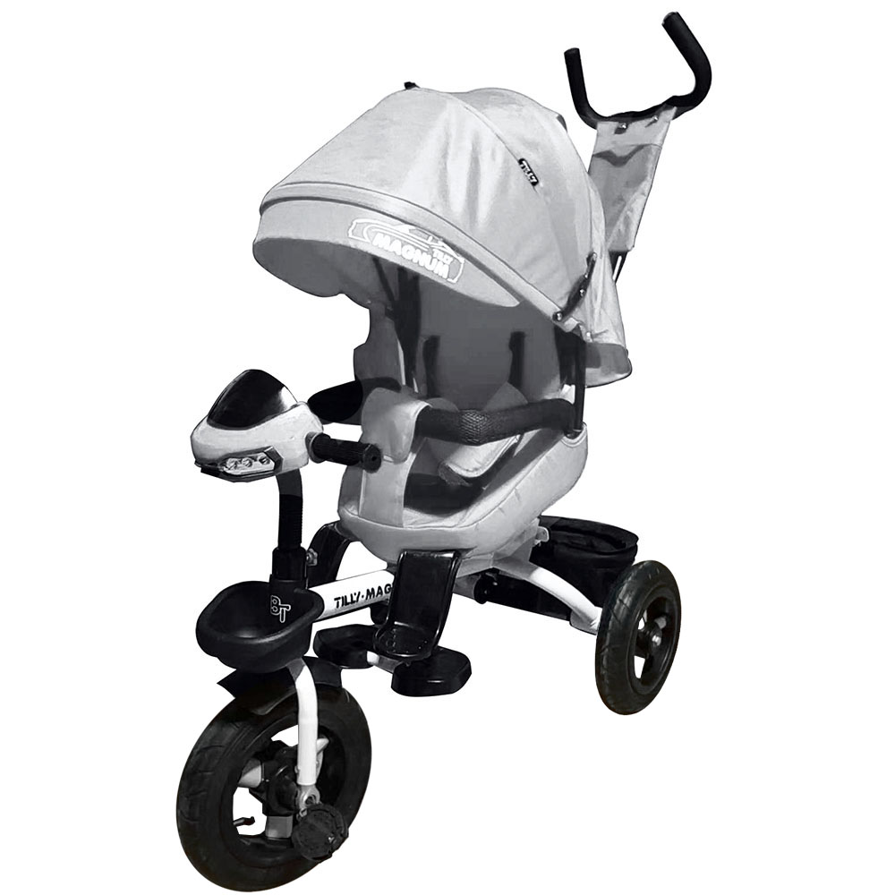 

Велосипед трехколесный Tilly Magnum T-382 Серый, родительская ручка, две корзины