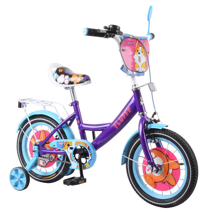 

Детский двухколёсный велосипед 14 TILLY Fluffy T-214213 фиолетовый