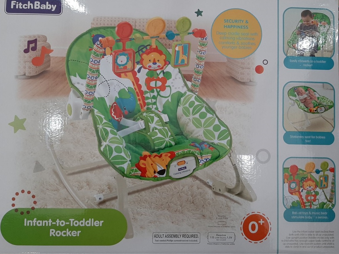 

Детский шезлонг-качалка 2 в 1 FitchBaby 8616, 0-18 кг, вибрация и мелодия