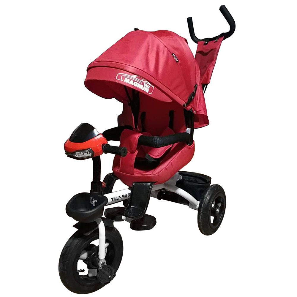 

Велосипед трехколесный Tilly Magnum T-382 Красный, родительская ручка, две корзины