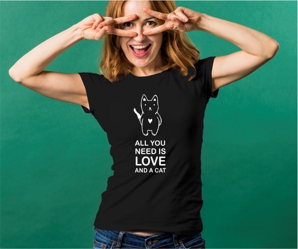 

Футболка Imbur LOVE AND A CAT черная XXL