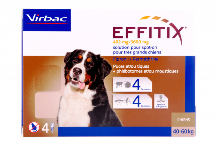 

Капли от блох клещей и насекомых EFFITIX Спот-он для собак 40-60 кг 4пип