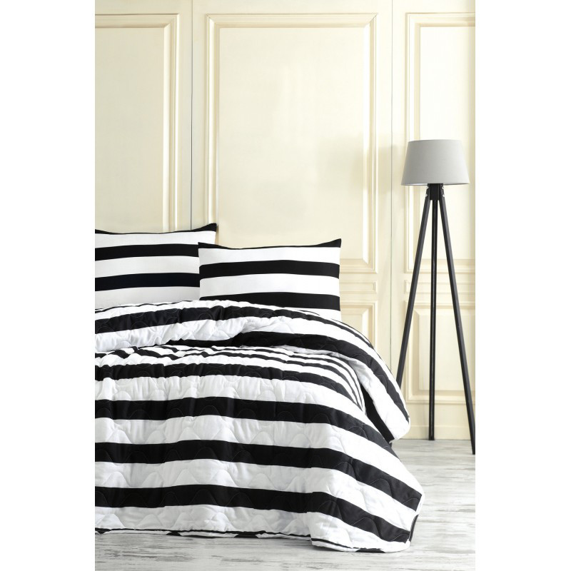 

Покрывало стеганное с наволочкой Eponj Home B&W - Line 160*220
