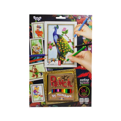 

Картина по номерам Danko toys Pencil by numbers: Павлин