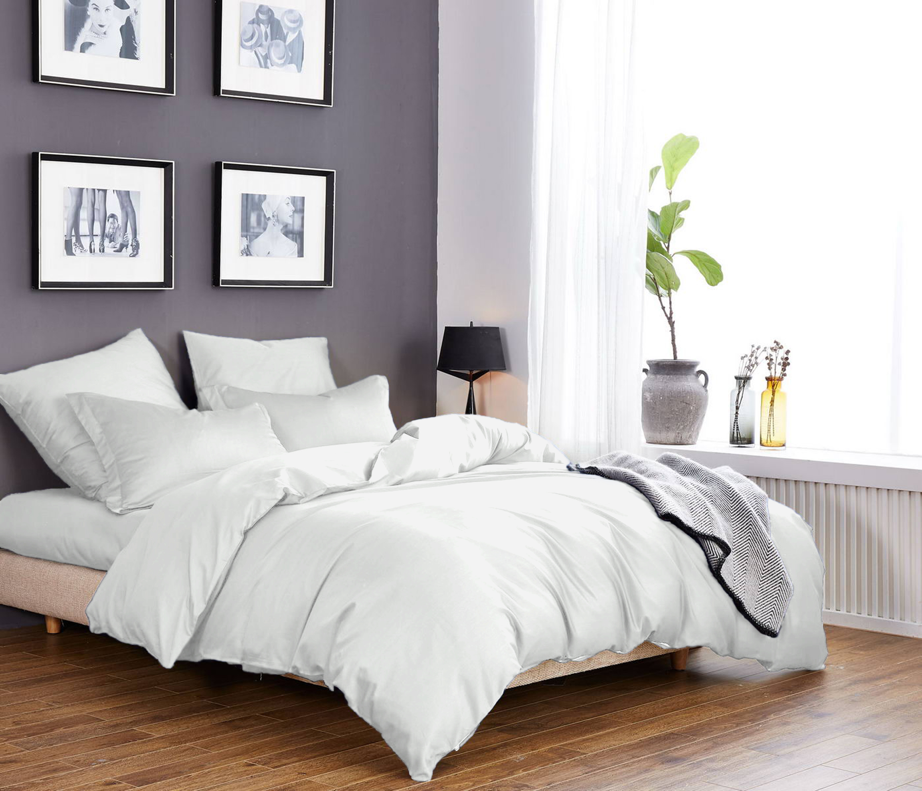 

Комплект постельного белья CottonTwill 1.5-спальный 150х220 см Сатин Solid Colors Белый (К001-3)