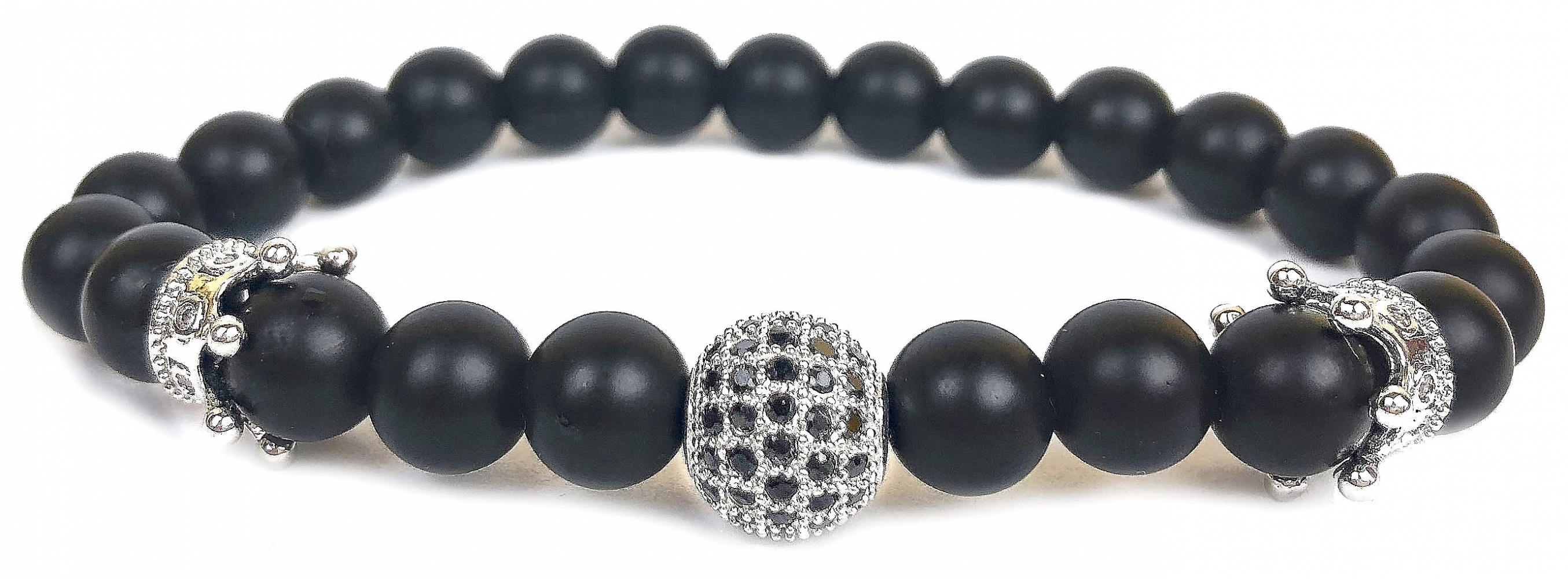 

Браслет Мужской Kaylo Disco Ball and Crowns Silver из агата (vs-438)