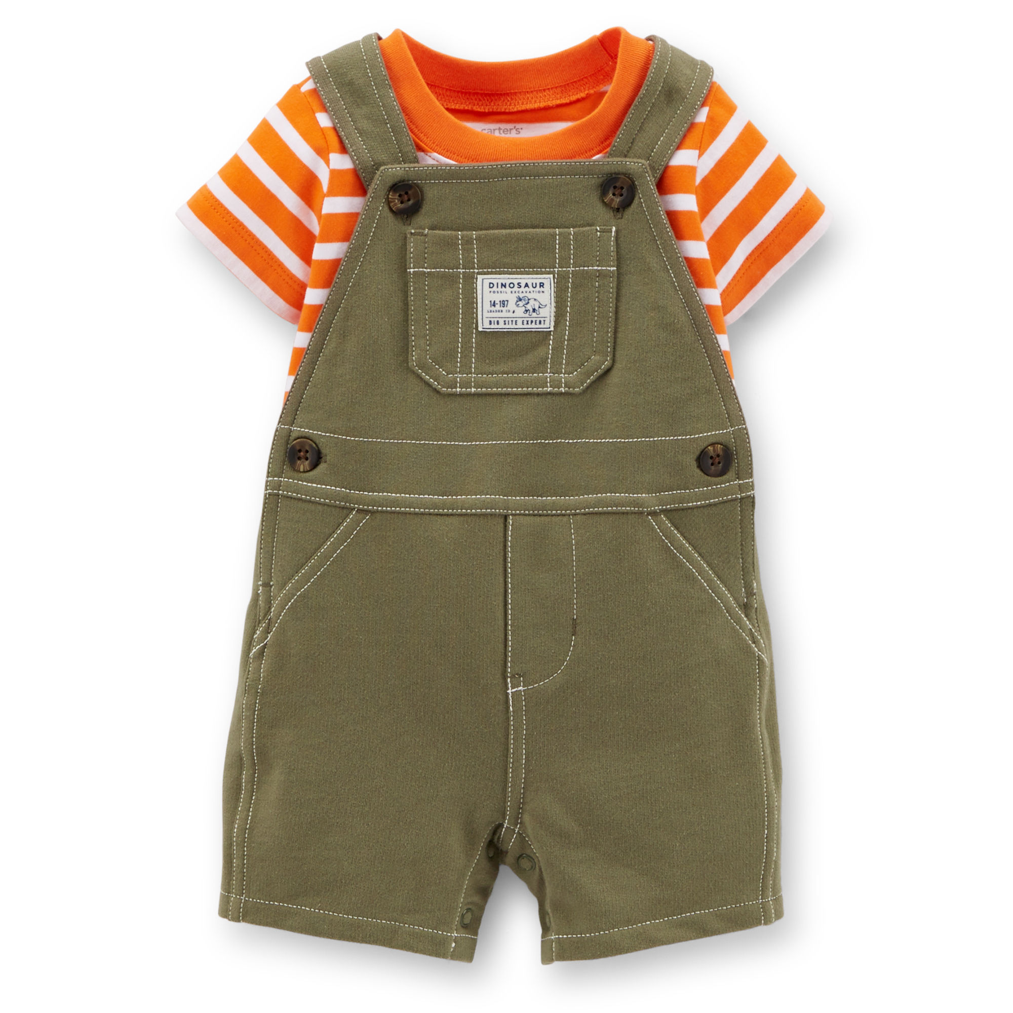 

Котоновый комбинезон шорты Carters с футболкой Оранжевый (24M/83-86) (657)