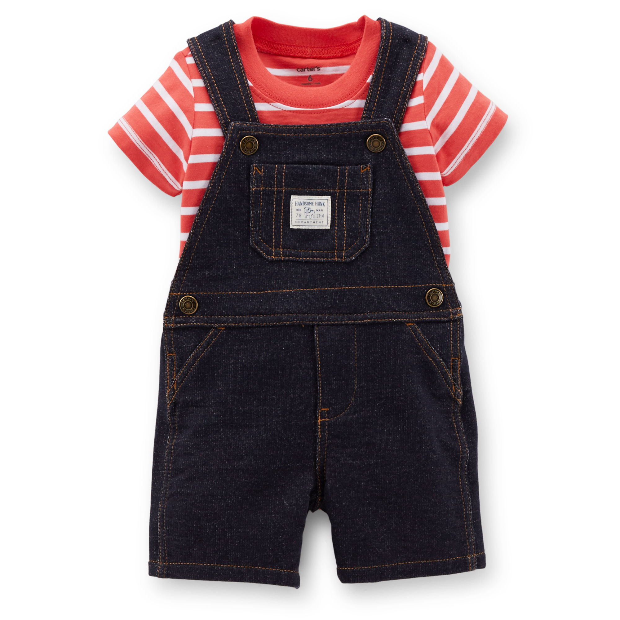 

Котоновый комбинезон шорты Carters denim с футболкой Оранжевый (18M/78-83) (659)