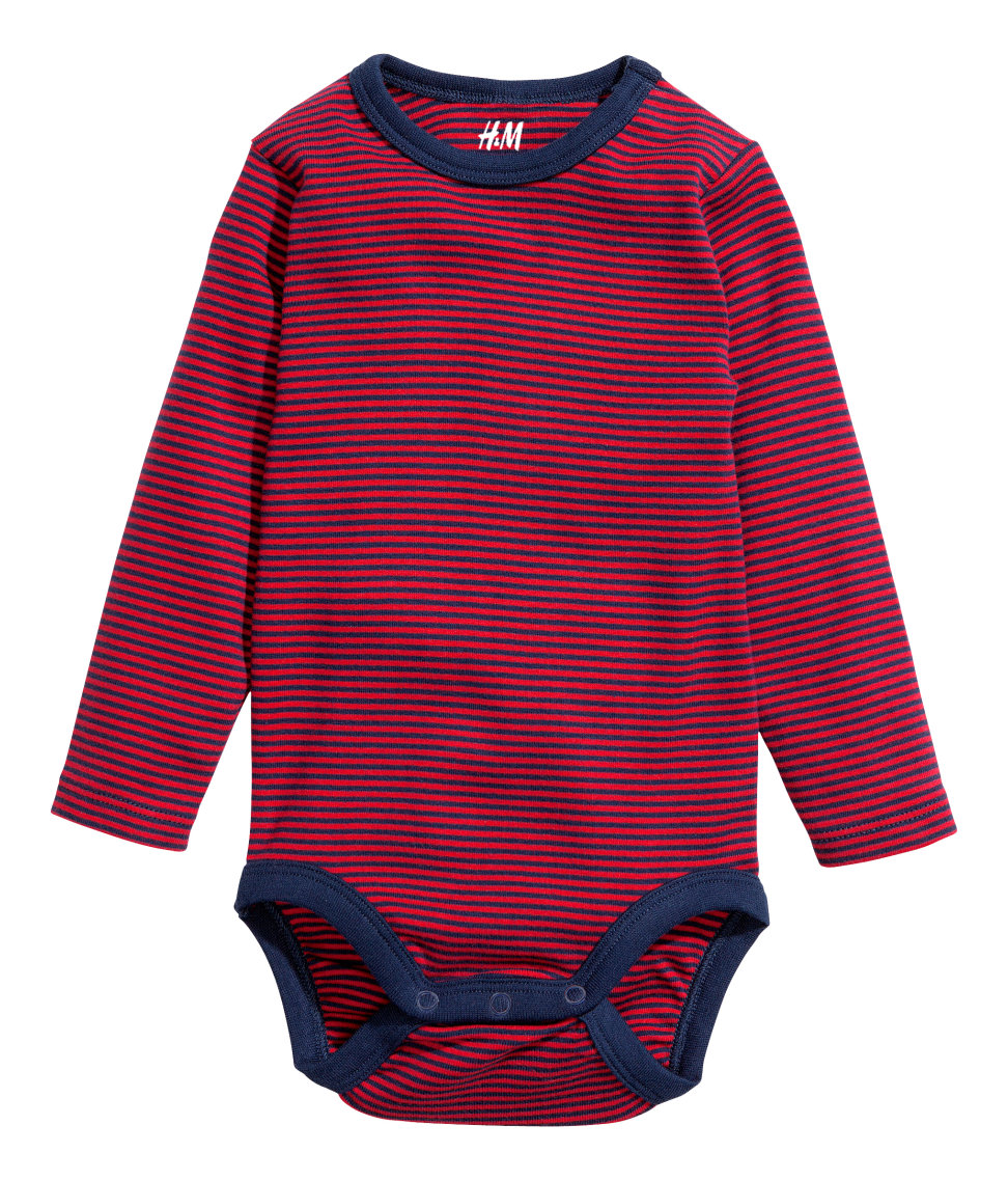 

Бодик H&M с длинным рукавом Красный (4-6/68) (1)