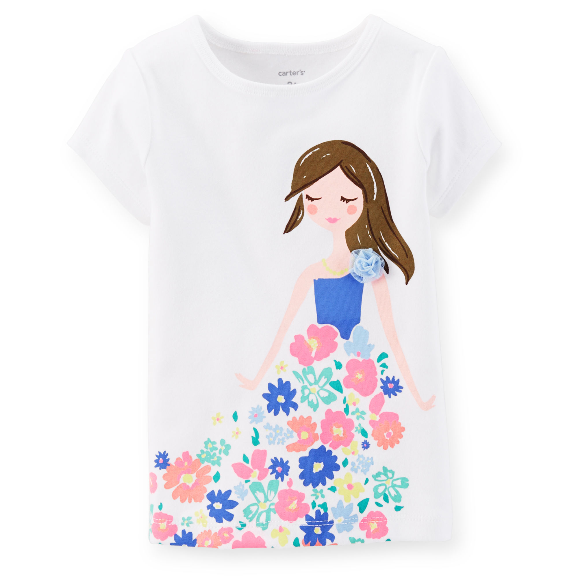 

Футболка Carters flowers для девочки Белый (4T/98-105) (398)