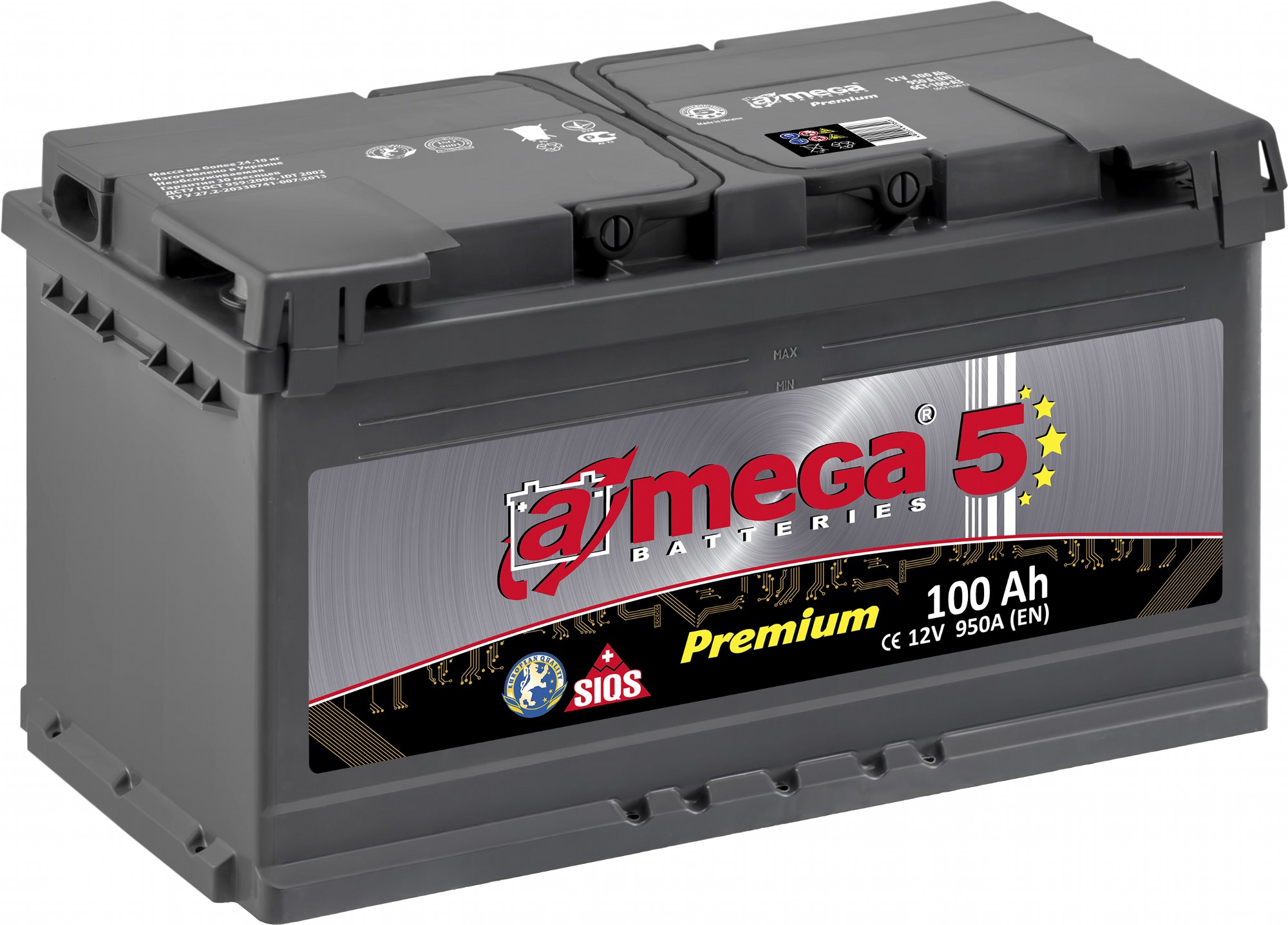Автомобильный аккумулятор A-Mega Premium 100А (-/+) (950EN .