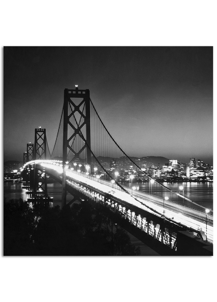 

Фотокартина на холсте Ночной мост, 100*100 см
