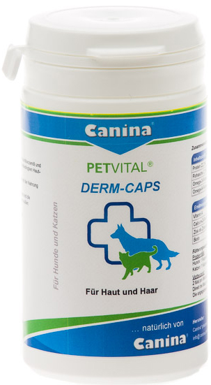 

Капсулы для проблемной кожи и шерсти Canina Petvital Dеrm-Caps 40 г 100 капсул