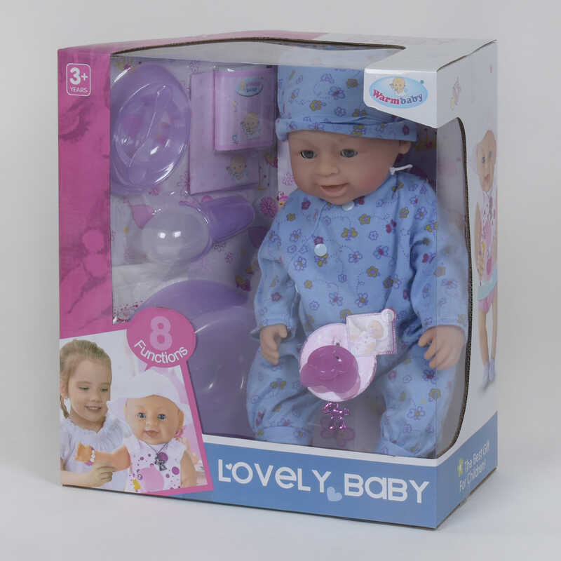 

Пупс функциональный 8040 TD-02 B 8 функций, с аксессуарами Warm baby