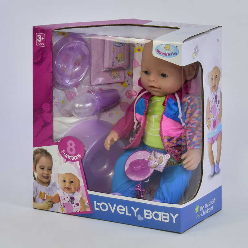 

Пупс функциональный 8040-567 8 функций, с аксессуарами Warm baby