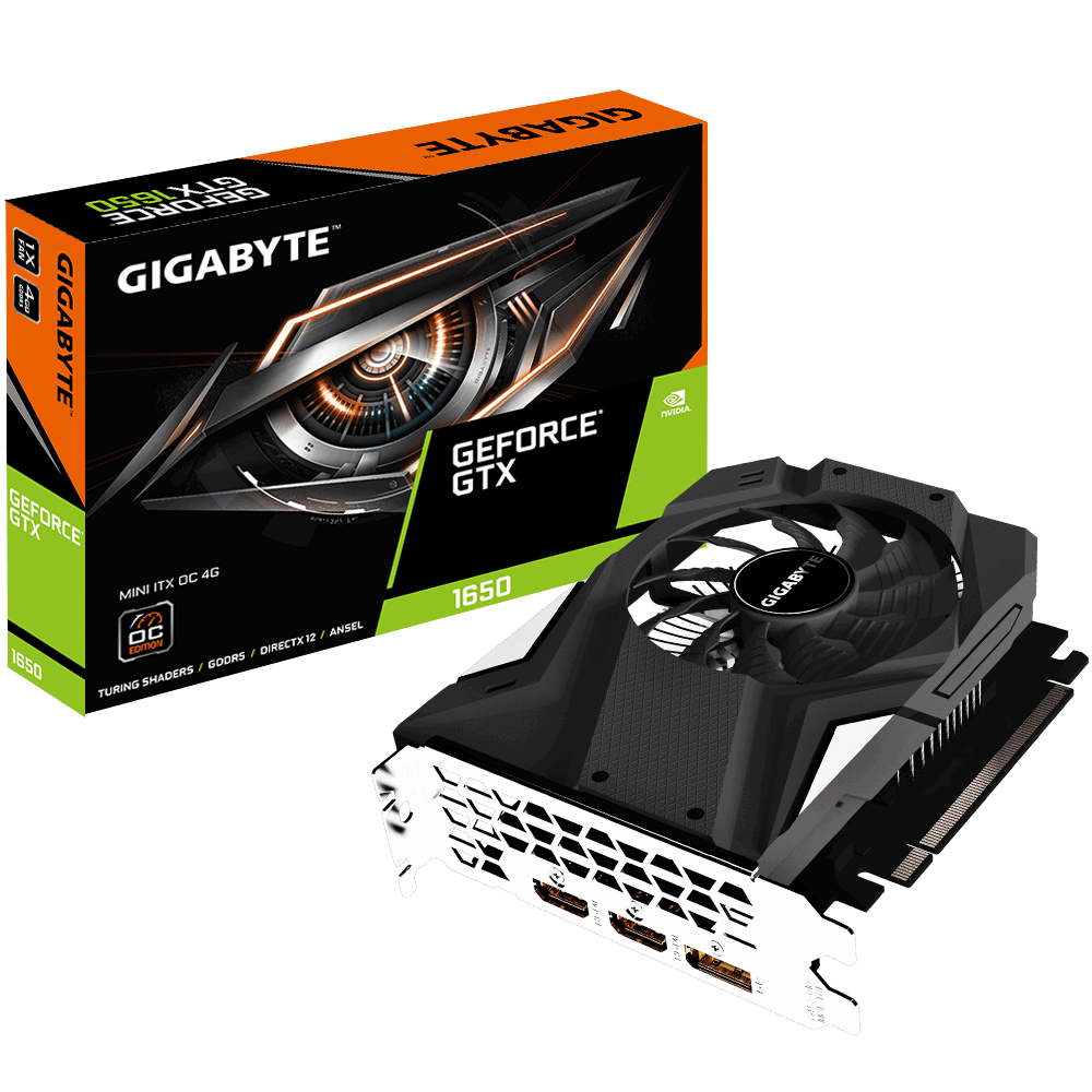 

GeForce Gigabyte GTX 1650 OC MINI ITX OC 4Gb DDR5