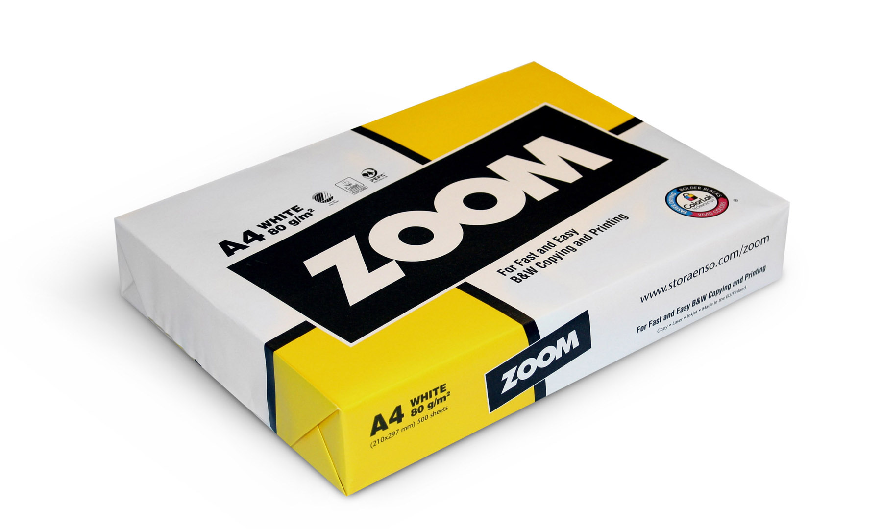 

Бумага офисная Zoom, А4, 80 г/м. кв., класс С+, 500 листов, белая