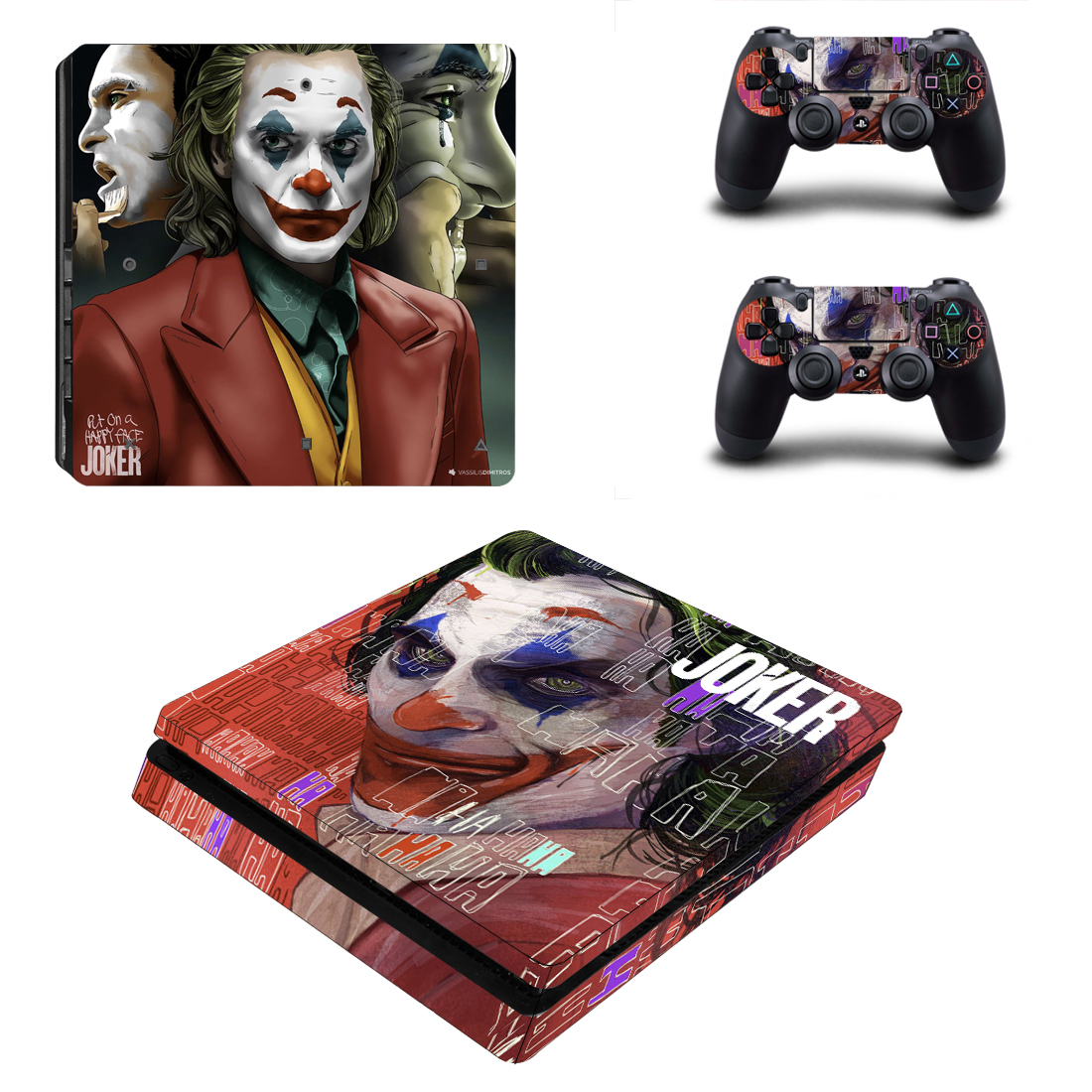 

Виниловые наклейки на PS4 SLIM и Dualshock Joker Sony PlayStation 4 Slim Custom Skin Playsole Vinyls (PV2011)