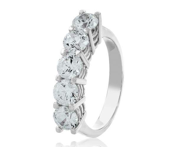

Кольцо с камнем SWAROVSKI Zirconia "Запад", белое золото, КД4151/1SW, 16.5 размер