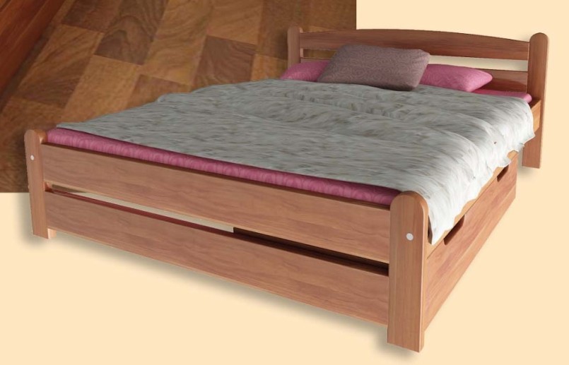 

Кровать Вега-4 Темп-Мебель Выдвижные ящики Ольха массив 160x190 см R0141-0407