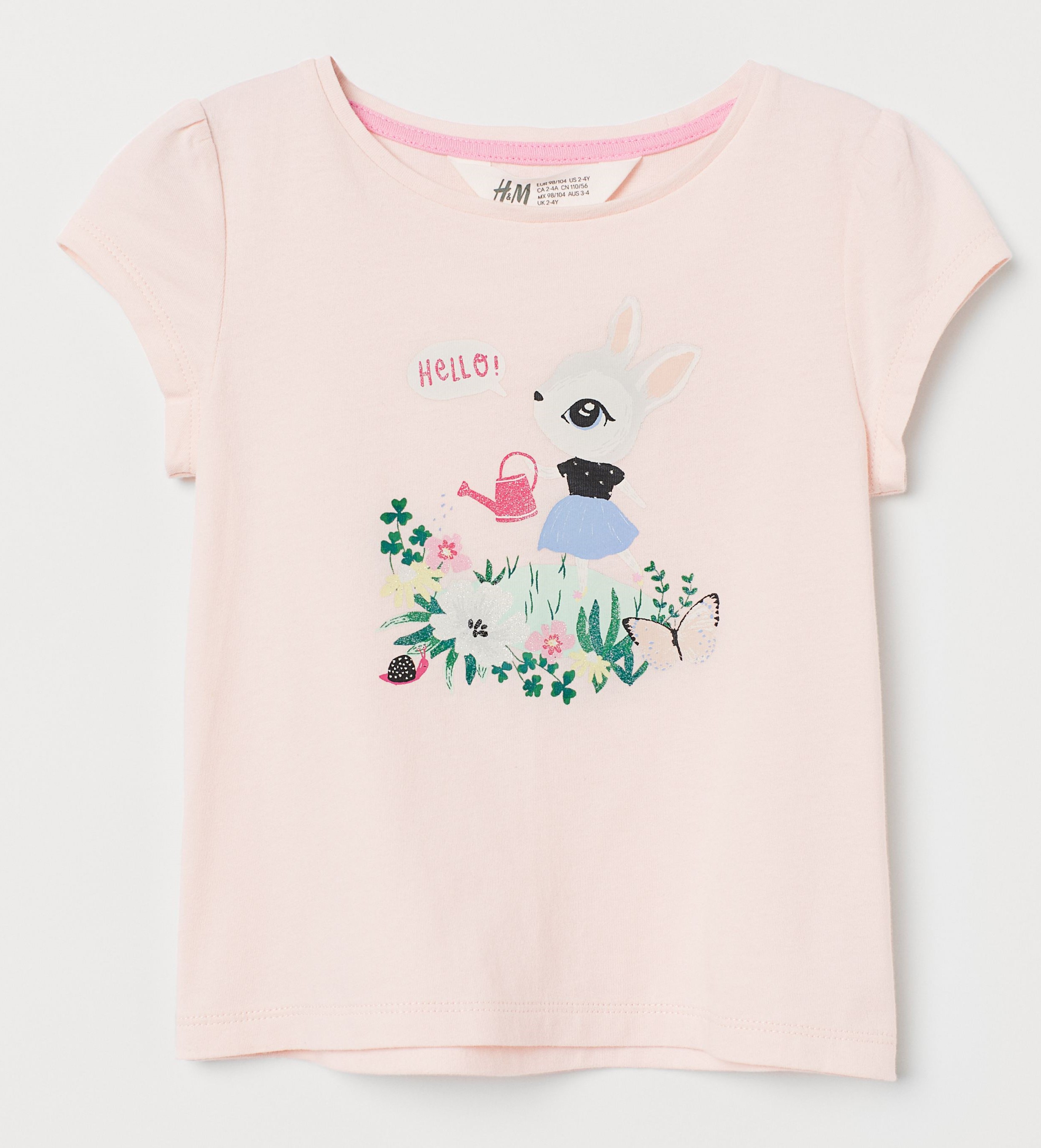 

Футболка детская H&M с зайчиком розовая 92