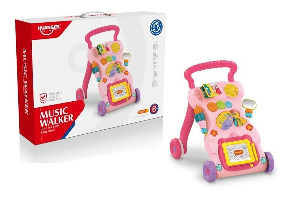 

Детские ходунки-каталка Bambi HE0823, игровой центр, розовый, световые и звуковые эффекты