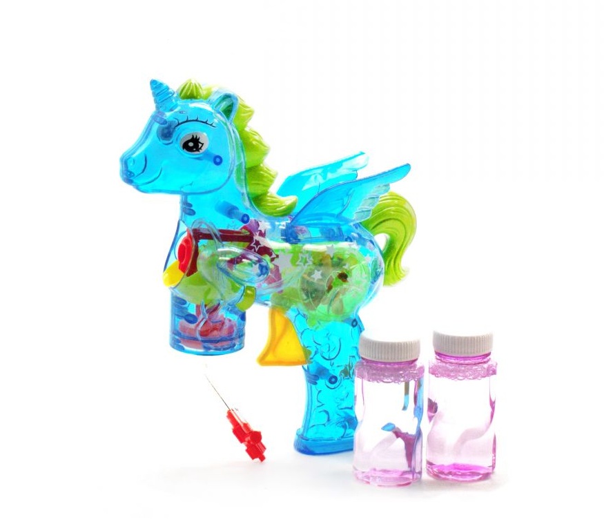 

Детский пистолет для пускания мыльных пузырей "Единорог" голубой P8828 D - установка для пускания пузырей