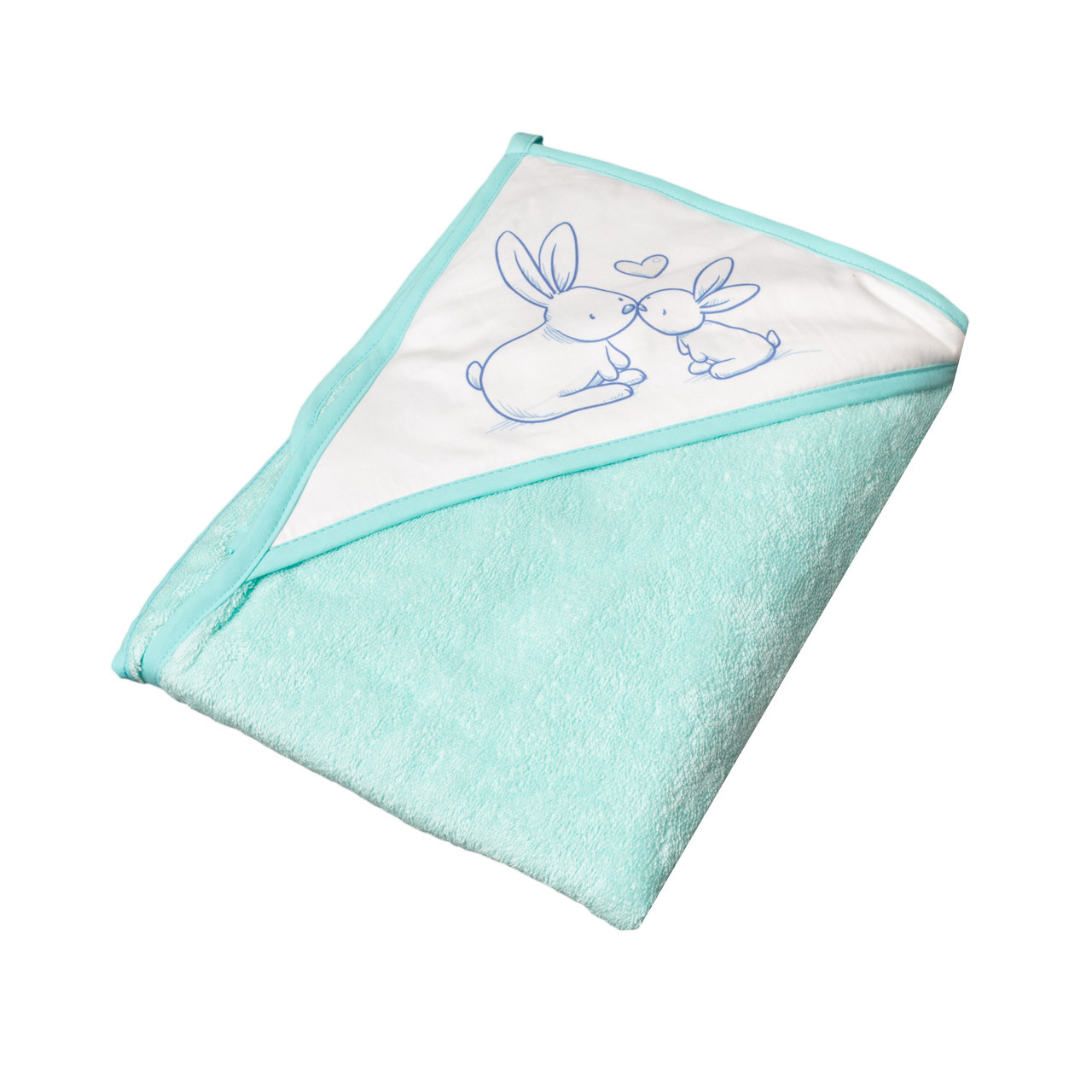 

Полотенце с капюшоном КРОЛИКИ 100*100 см Tega Baby Бирюзовый