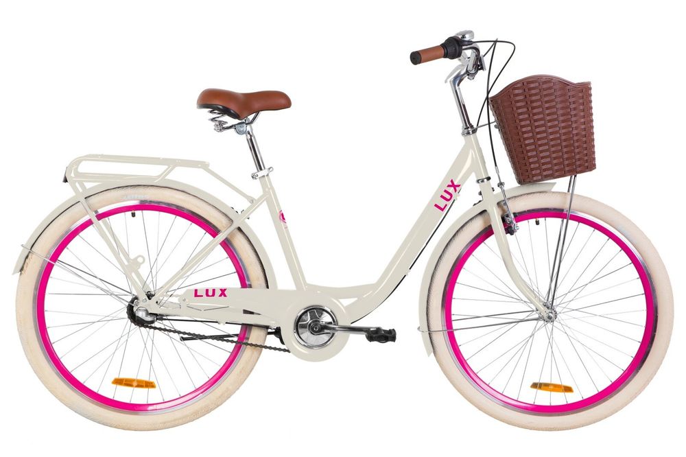 

Велосипед ST 26" Dorozhnik LUX рама-17" с багажником зад St, с крылом St, с корзиной Pl 2020 Бежевый