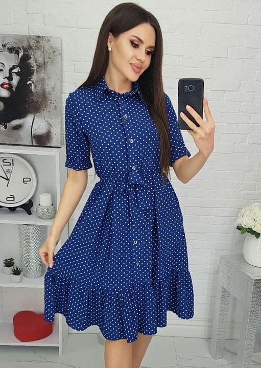 

Платье G&M k-65994 46-48 Размер цвет электрик/белый горох