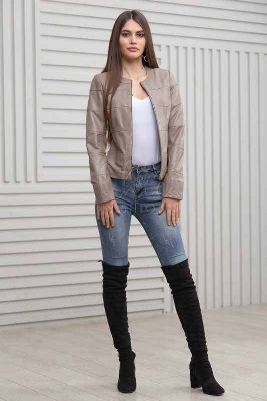 

Куртка кожа Chic fashion 50 бежевый 10977