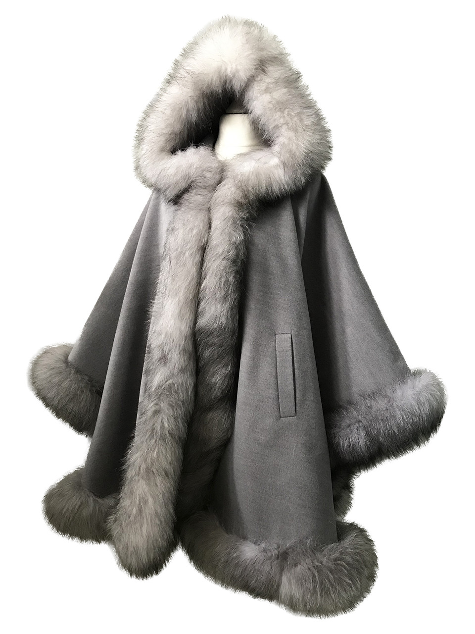 

Пончо Кейп Пальто с капюшоном RizhikOva 85 см Gray One size RO-1889