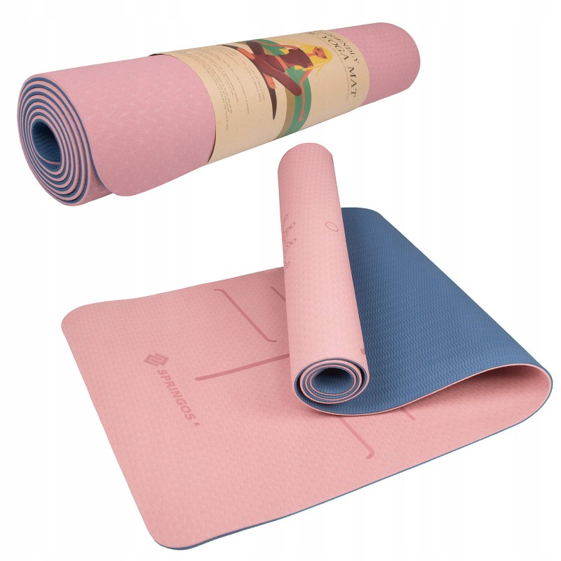

Коврик для йоги и фитнеса Springos TPE 6 мм Pink/Blue, код: YG0014