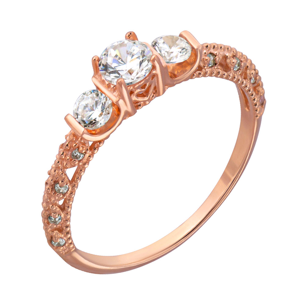 

Золотое кольцо в красном цвете с фианитом S Zirconia 000127035 16 размера