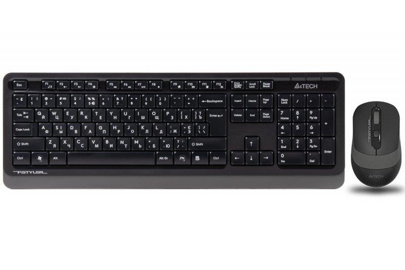 

Комплект клавиатура + мышь Wireless A4Tech FG1010 Black/Grey USB
