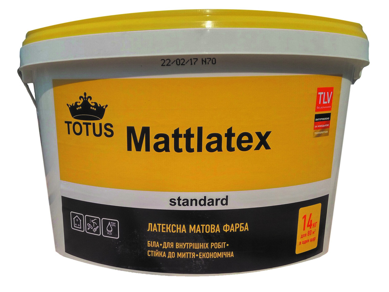 

Краска Totus латексная Mattlatex 14 кг Белый (2174)
