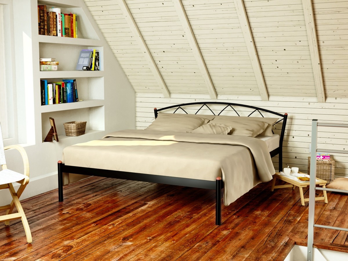 

Кровать Jasmine-1 Метакам 140х190 см. Черный
