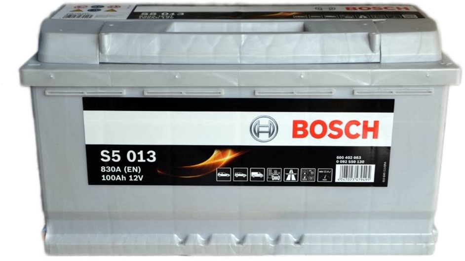 

Автомобільний акумулятор Bosch 100Ah Єв (-/+) S5013 (0 092 S50 130)