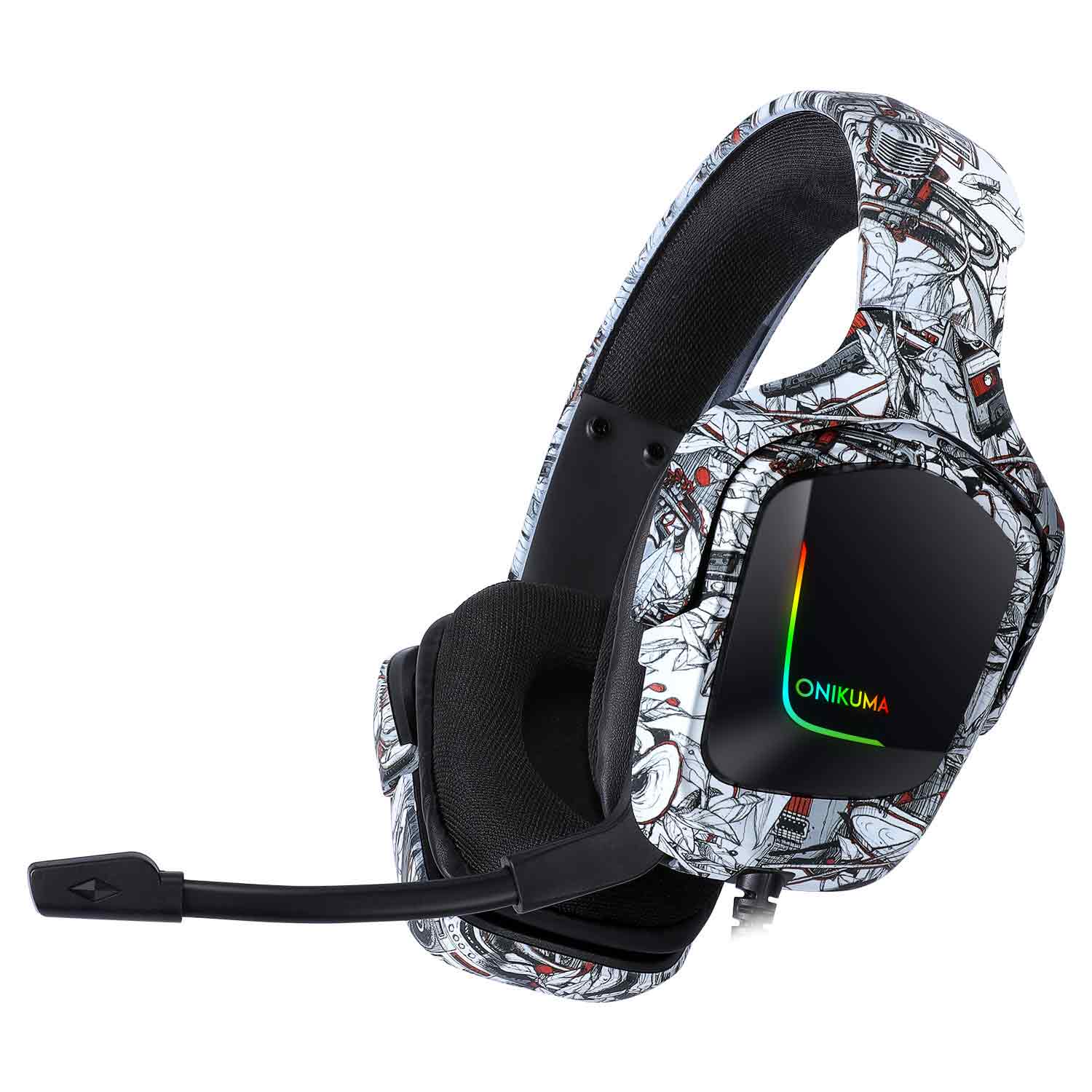 

Игровые наушники ONIKUMA Gaming with LED K20 Camouflage-Grey