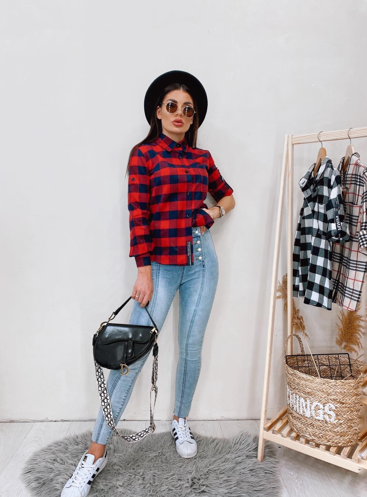 

Рубашка REMISE STORE V392  красная в клетку, Рубашка REMISE STORE V392 S красная в клетку