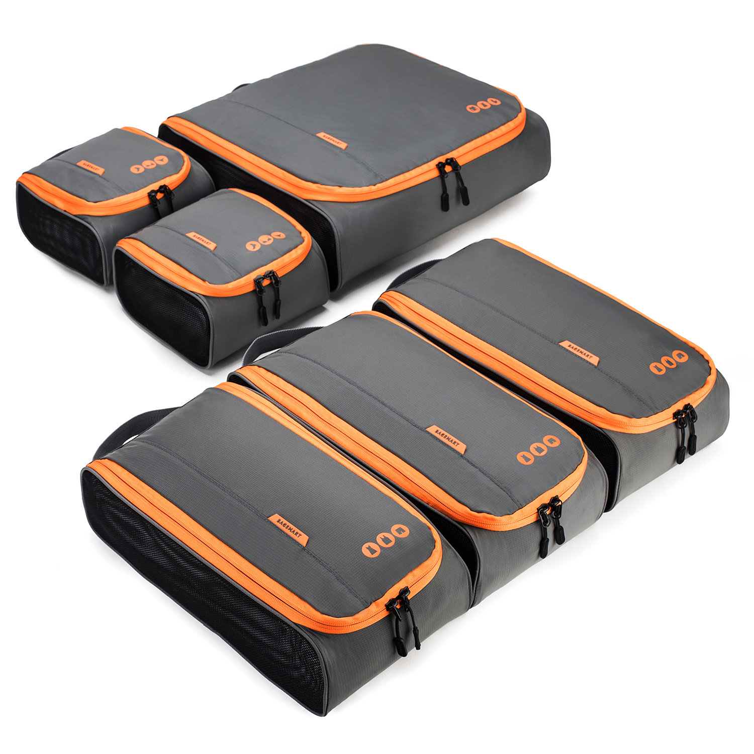 

Набор органайзеров для путешествий Bagsmart CASE 6в1 Серый с Оранжевым