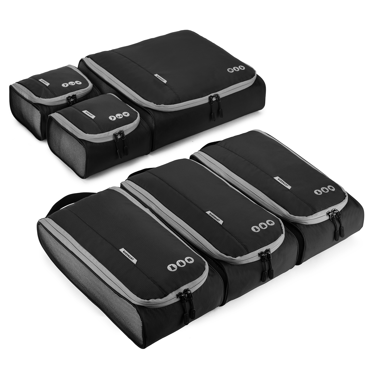

Набор органайзеров для путешествий Bagsmart CASE 6в1 Черный с Серым