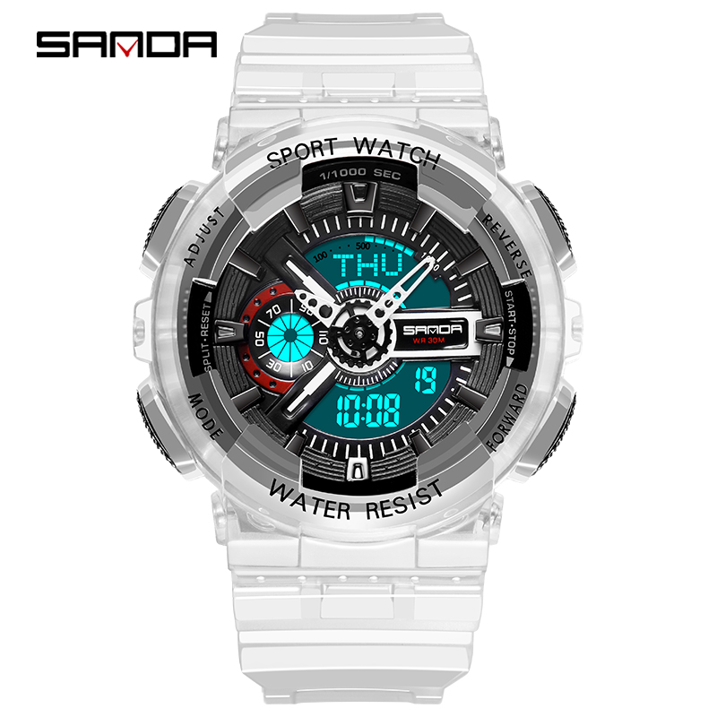 

Мужские наручные часы (892 Black) Sanda 45 мм Серебряный 000075393