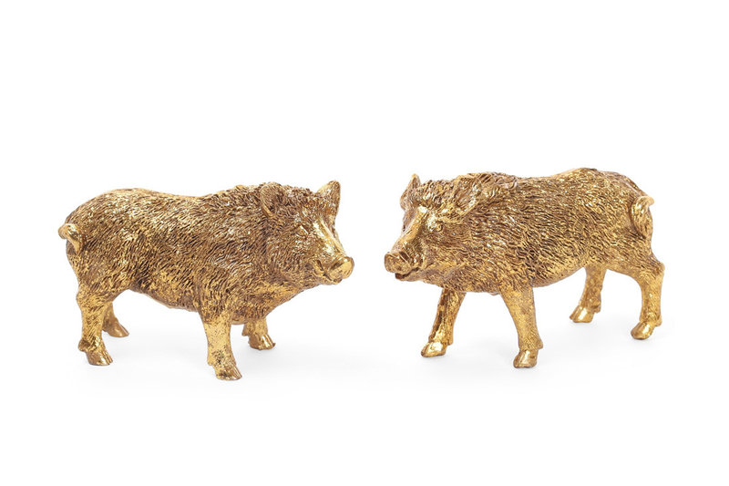 

Декоративная статуэтка Wild boar 11см, цвет - золото, набор 6 шт (707-524)
