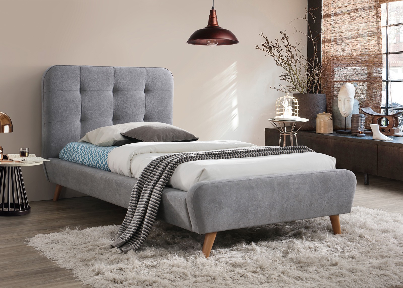 

Односпальная кровать Signal Tiffany 90X200 Серый