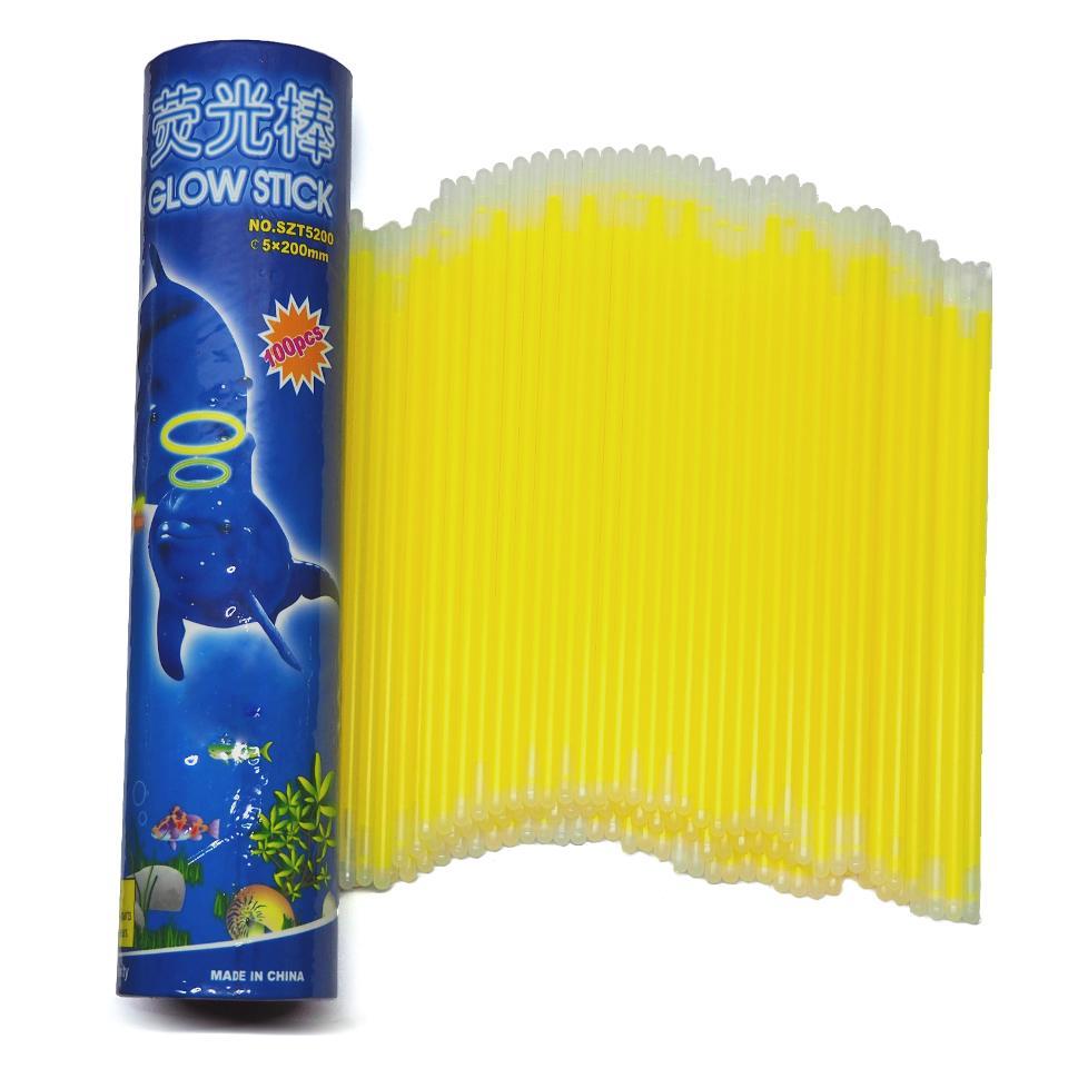 

Неоновые браслеты светящиеся SoFun glow stick желтые 100 штук