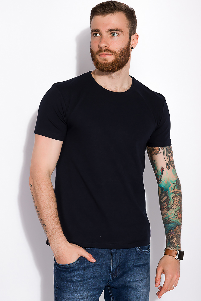

Футболка однотонная Time of Style 134P004 XXL Темно-синий