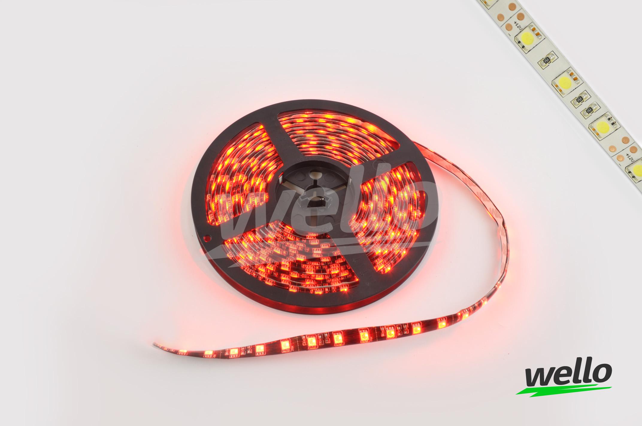 

Лента светодиодная SMD 5050 (красная, влагостойкая, 30 крист/1м, бухта 5м)