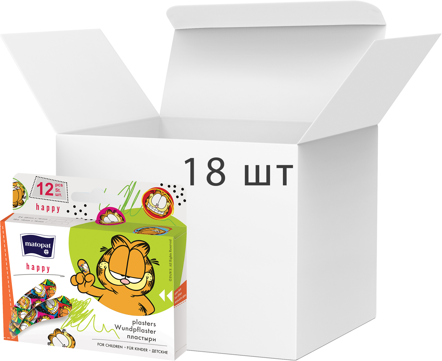 Акція на Упаковка пластырей медицинских Mаtораt Happy 12 шт х 18 пачек (5900516865221) від Rozetka UA